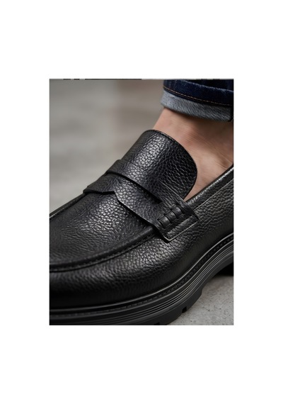 Crc Ayakkabı Siyah Deri Bold-sole Erkek Ayakkabı - Iconic Silhouette Tasarım