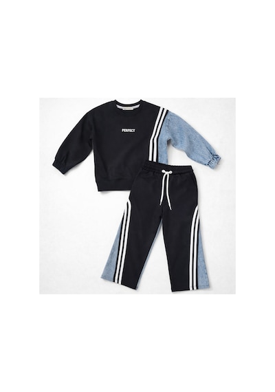 Uğur Bebe Bayramlık Kız Çocuk Kot Ve Pamuk Karışımlı Sweatshirt Kot Pamuk Detaylı Geniş Paça Pantolon Takım Siyah Mavi Siyah Mavi Uğur Bebe Bayramlık Kız Çocuk Kot Ve Pamuk Karışımlı Sweatshirt Kot Pamuk Detaylı Geniş Paça Pantolon Takım Siyah Mavi Siyah Mavi
