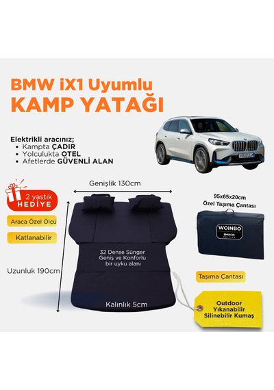 Bmw İx1 Uyumlu Araç Kamp Yatağı Siyah