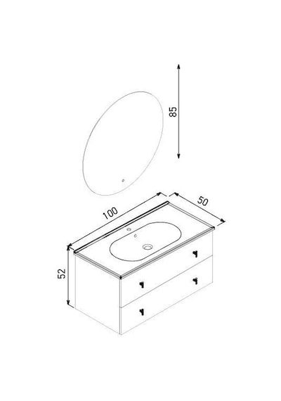 Orka Milazzo 100 Cm Callisto Banyo Dolabı Alt Modül Lavabo Beyaz Orka Milazzo 100 Cm Callisto Banyo Dolabı Alt Modül Lavabo Beyaz