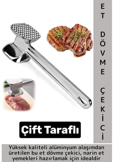 Ergonomik Tutuş Mutfak Et Kıyma Köfte Yüksek Kaliteli Dayanıklı Pratik Çift Taraflı Et Dövme Çekici