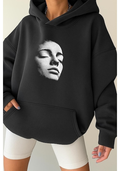 Benroma 3 İplik Penye Silüet Unisex Kapüşonlu Sweat Çok Renkli