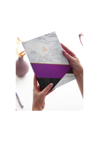 Mermer Defter Çizgili Mor 17x24cm Genel