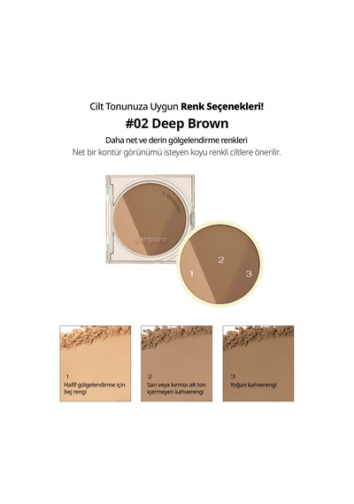 Peripera Doğal Görünüm Sunan 3 Lü Kontür Kiti Perıpera V Shading 002 Deep Brown