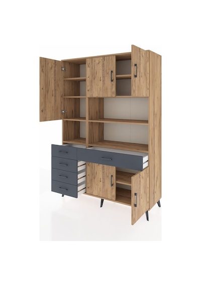 Hyperion Dolap 9 Raflı 5 Çekmeceli 5 Kapaklı 132x44x195 Çam-çam/antrasit Atlas Çam/antrasıt - Atlas Çam Hyperion Dolap 9 Raflı 5 Çekmeceli 5 Kapaklı 132x44x195 Çam-çam/antrasit Atlas Çam/antrasıt - Atlas Çam