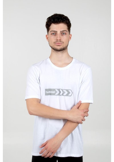 Hummel Armin Pamuklu Antrenman Tişört Beyaz Baskılı