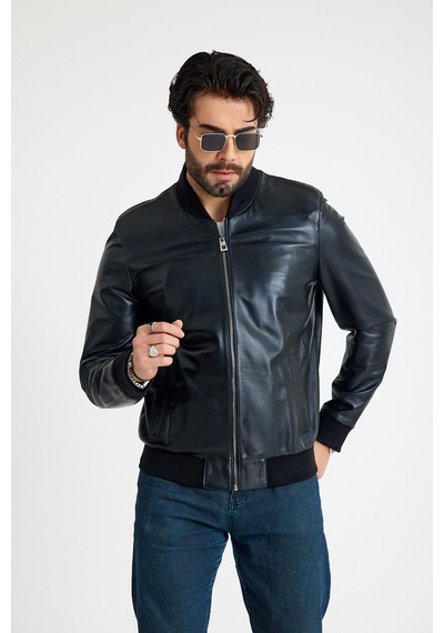 Franko Armondi Bomber Erkek Deri Ceket E63-klj-409-15866 Siyah