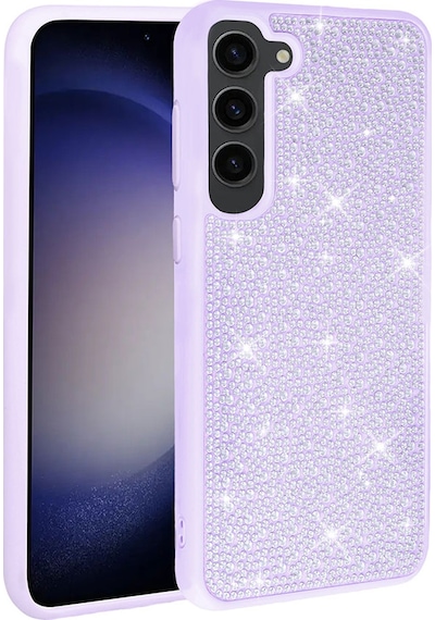 More Tr Galaxy S23 Uyumlu Parlak Taşlı Tasarım Mtr Ston Kılıf-lila