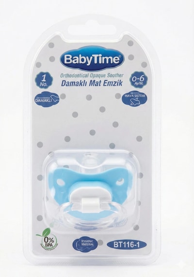 Baby Time Silikon Damaklı Mat Gövdeli Emzik No 2 Beyaz