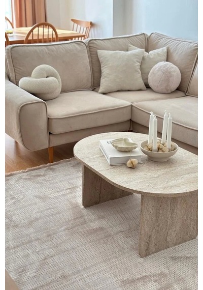 Apex Truva 6651 Bej Akrilik Modern Makine Halısı Bej