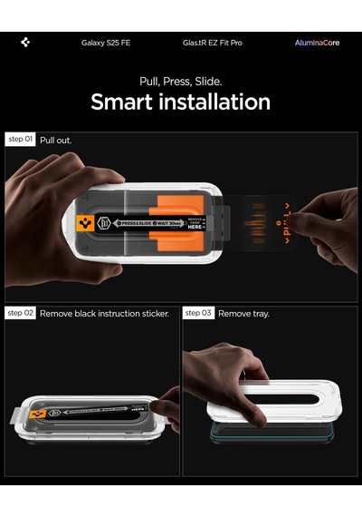 Galaxy S25 Fe İle Uyumlu Ekran Koruyucu Cam Kolay Kurulum Glas.tr Ez Fit Pro 2 Adet - Agl10202