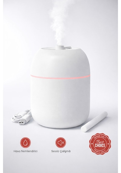 Sessiz Ultrasonik Hava Nemlendirici 220ml Buhar Makinesi Gece Lambalı Usb Ofis Ev Tipi Çiçeksi
