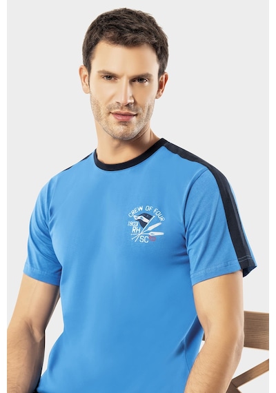 Erdem Mavi Erkek Yazlık Pijama Takımı 2023-07 Mavi