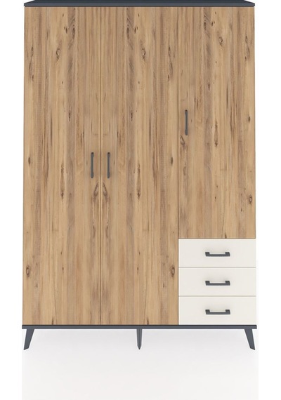 Arges Dolap 6 Raflı 3 Çekmeceli Tek Askılı 132x30x195 Antrasit-çam/aytaşı Atlas Çam/aytası Arges Dolap 6 Raflı 3 Çekmeceli Tek Askılı 132x30x195 Antrasit-çam/aytaşı Atlas Çam/aytası