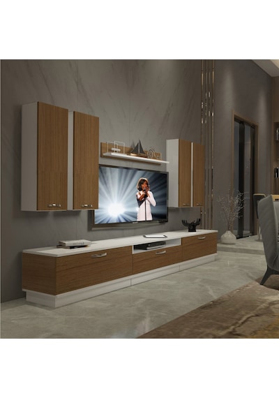 Decoraktiv Trendstyle 8d Slm Tv Ünitesi Tv Sehpası Beyaz - Ceviz