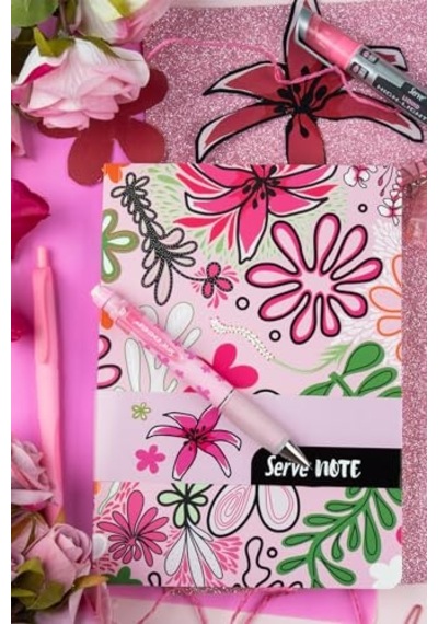 Note Defter 15 X 21 Cızgılı Desenli Seker Pembe Genel