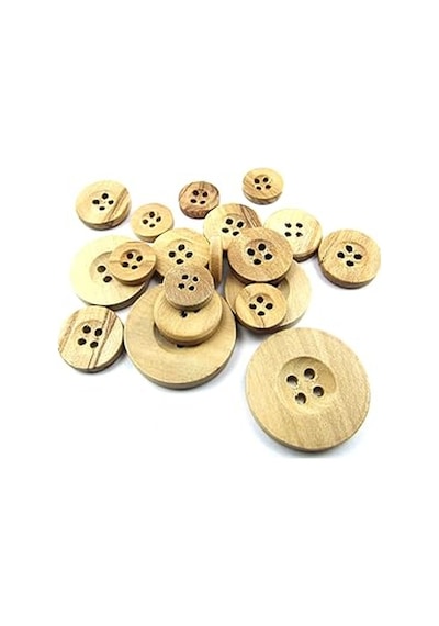 Ayrex Dikme 4 Delik Yazı Model Doğal Ahşap Zeytin Ağacı 100 Adet 15mm-24l