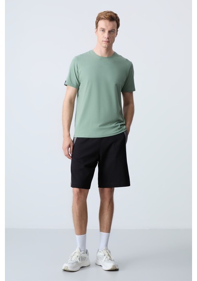 Air Jones Tommy Life Siyah Pamuklu Kalın Yumuşak Dokulu Standart Fit Basic Erkek Şort - 81280 Siyah