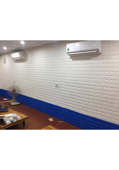 Kendinden Yapışkanlı Beyaz Sünger Tuğladuvar Kağıdı Paneli