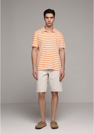 Colin's Colins Regular Fit Polo Yaka Çizgili Erkek Turuncu Kısa Kol Tişört Cl1080251 Q1.v2 Ora