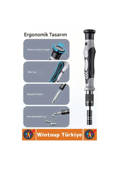 Tamirat Onarım Manyetik Uçlu Esnek Hassas Tornavida Seti 115 Parça
