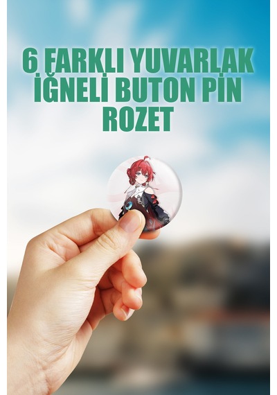 Danjin Wuthering Waves Gacha Çanta Süsü Rozet İğneli Buton Rozet Seti 6 Adet Altılı