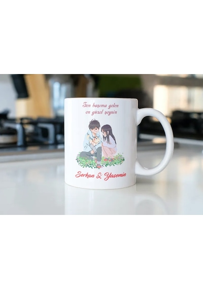 Sevgililer Günü Kupa Bardak Model-015 Beyaz