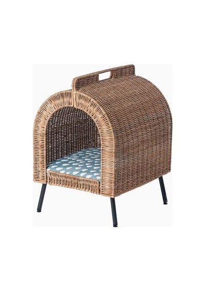 Ikea Utsadd Kedi Evi, Rattan, 36x42x53 Cm Çok Renkli