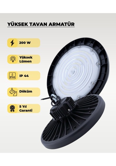Yüksek Tavan Armatür 200w - 4000k Günışığı Gri