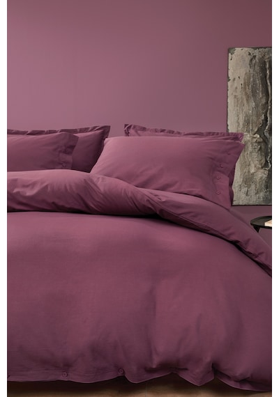 Yataş Bedding Plain Çift Kişilik Ranforce Yıkamalı Nevresim Takımı - Mürdüm