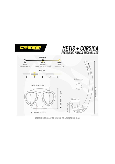 Cressi Metis-corsica Yetişkin Maske Şnorkel Seti Mavi Kamuflaj Tek Renk