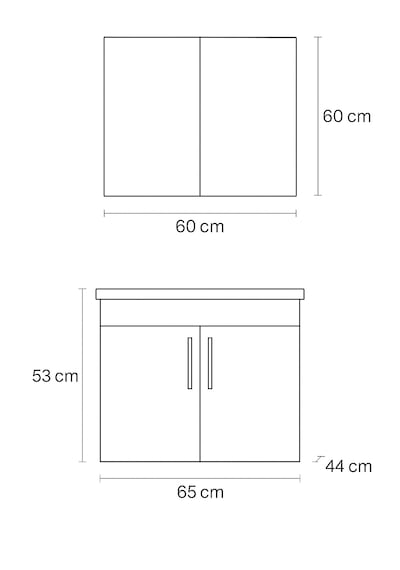 Dmz Home Concept Liventa 65 Cm Antrasit Renkli, Seramik Lavabolu, Antrasit
