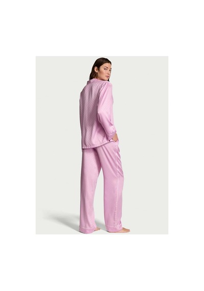 Victoria's Secret Glazed Saten Kalpli Uzun Pijama Takımı Lila