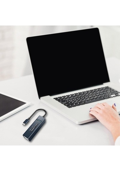 Lexroo Type-c To Usb Dönüştürücü 3.0 Hub 5in1 Port Hızlı Aktarım 5gbps Usb Hafıza Kart Okuyucu