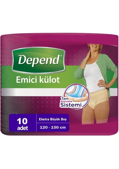 Depend Emici Külot Hasta Bezi Xl - Extra Büyük Kadın 10 Adet XL