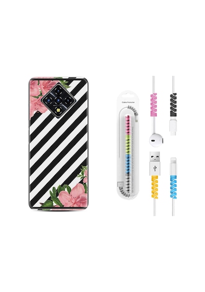 Infinix Zero 8 Kılıf Kablo Koruyuculu Strip Flowers 2 1409