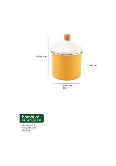 Bambum Nostalji - Ahşap Saplı Baharatlık Hardal 12 Cm Hardal Sarı