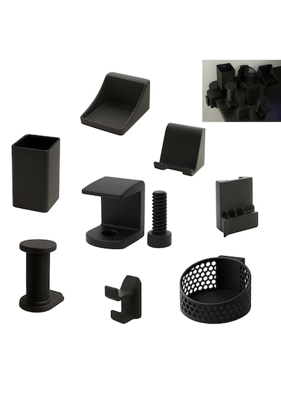 Özel 3d Baskı 8 Li Modüler Masa Düzenleyici Tak Çıkar Değiştirilebilir Düzenleyici Siyah