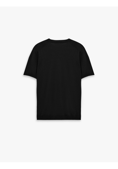 Koton Regular Fit Bisiklet Yaka Viskon Karışımlı Kısa Kollu Basic Triko Tişört Siyah 6sam70052ht