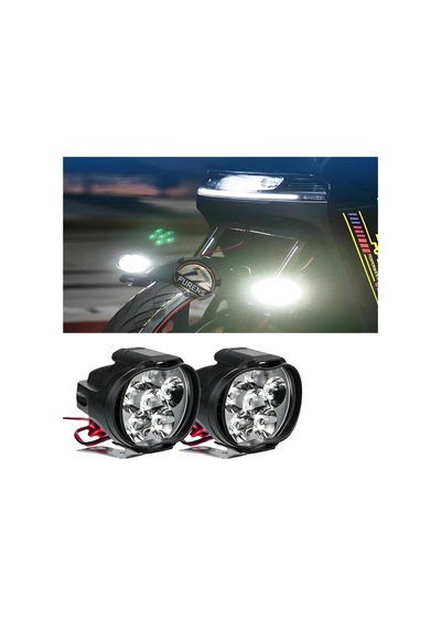 9 Led Motosiklet Farları Parlak Beyaz Işık 15000 Lümen Led Scooter Spot Işığı Motosiklet Sis Lambası 2 Adet
