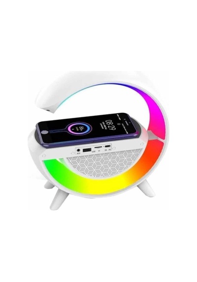 Hubrendy Tekno Bluetooth Hoparlör G Şekli Atmosfer Akıllı Rgb Lamba Wireless Kablosuz Şarj