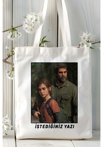 Art Hediye The Last Of Us Oyun Baskılı Bez Çanta Omuz Çantası Kişiye Özel Model 5 Çok Renkli