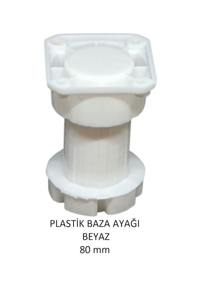 Plastik Baza Ayağı, Beyaz, 8 Cm Beyaz