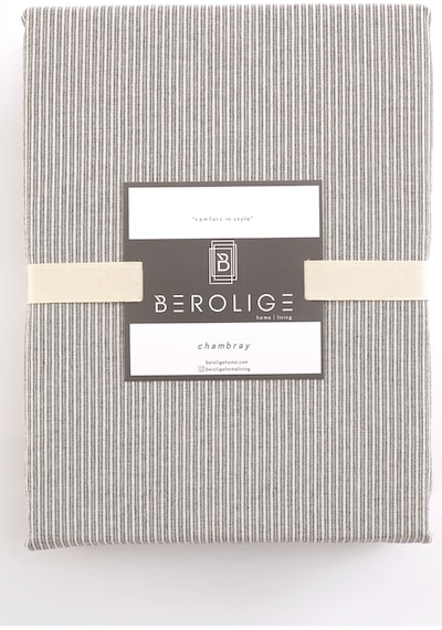 Berolige Shirt 100% Pamuklu Çift Kişilik Yıkamalı Iplik Boya Çizgili Nevre Antrasit