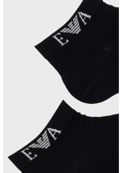 Emporio Armani Logolu 3 Pack Çorap Erkek Çorap Em000554 Af26377 Uc001 Siyah