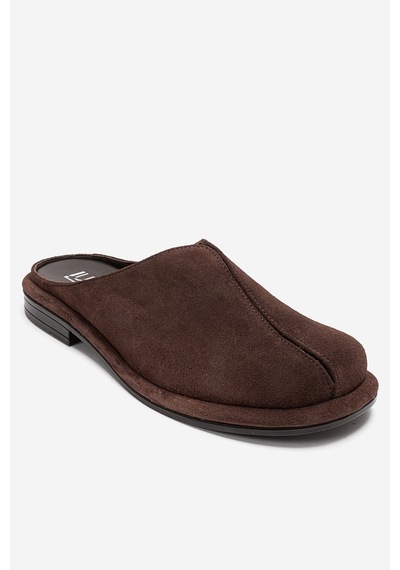 Luvishoes Tansy Kahverengi Süet Hakiki Deri Önü Kapalı Kadın Terlik