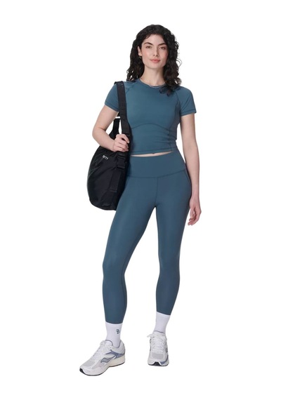 Sweaty Betty Sweaty Betty All Day Cropped Kadın Mavi Tişört 5133 Mavi