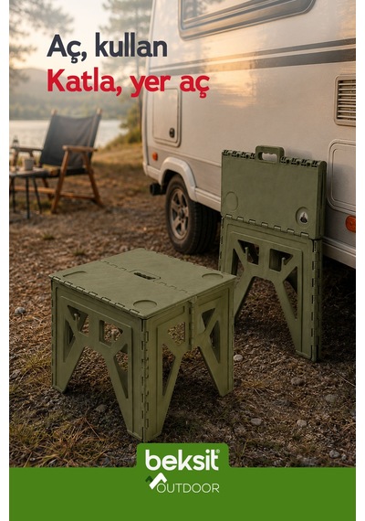 Outdoor Herkül D Katlanır Masa Haki Yeşil Yeşil Yeşil