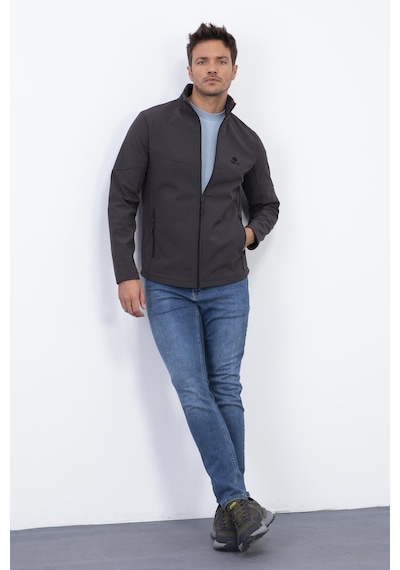 Tommylife Tommy Life Antrasit Fermuarlı Dik Yaka Su Ve Rüzgar Geçirmez Softshell Erkek Mont - 88050 Antrasit