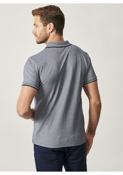 AC&Co / Altınyıldız Classics Erkek Acık Lacı-saks-lacıvert Slim Fit Dar Kesim 3 'lü Kıvrılmaz Polo Yaka Tişört Çok Renkli